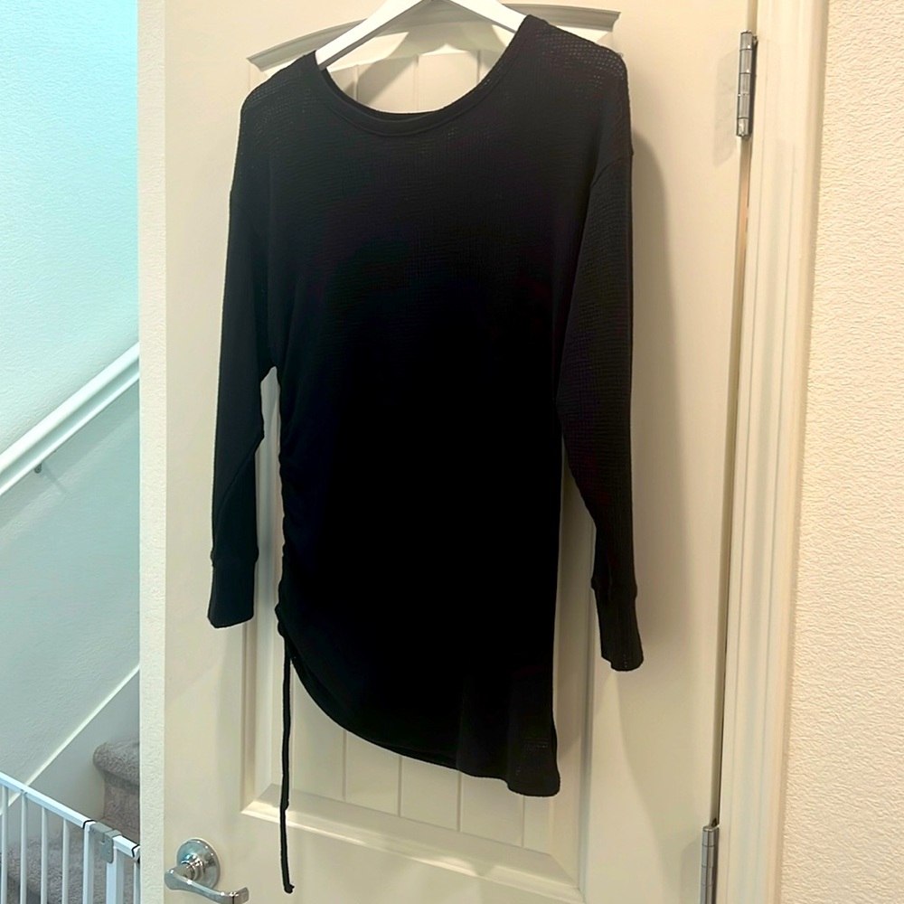 Black see-through long top